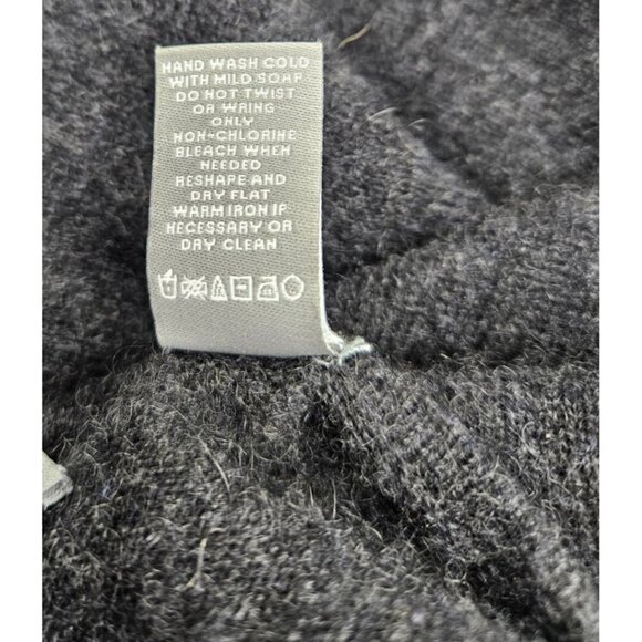 Neiman Marcus Cashmere Shawl Womens One Size Charcoal Grey Cape - Picture 7 of 7